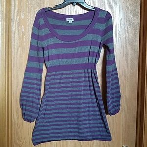 Guess Gray and purple sweater dress Sz L